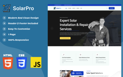 SolarPro - Solar Energy HTML5 Bootstrap Landing Page