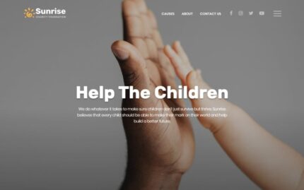 Sunrise - Charity Foundation Modern HTML5 Landing Page Template