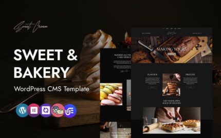 Sweetcream - Bakery and  Cookie Shop CMS WordPress Elementor Theme