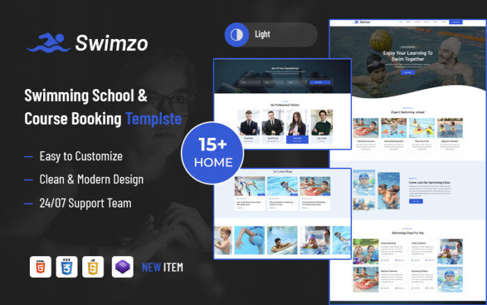 Swimzo –  Swimming School & Course Booking HTML5 Template