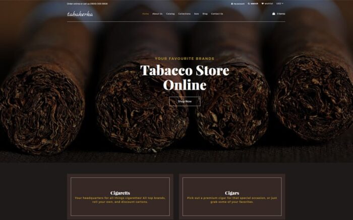 Tabakerka - Tobacco Multipage Clean Shopify Theme