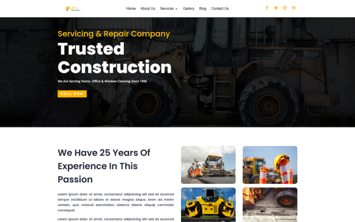 Taran  Constrution Divi Wordpress theme