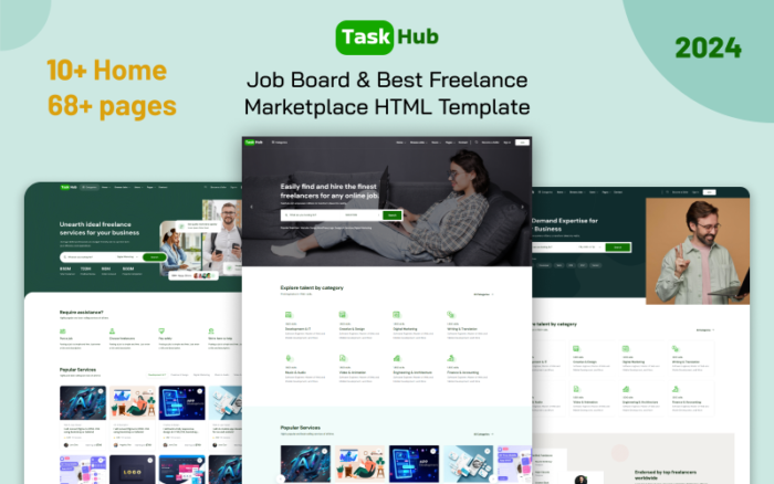 TaskHub - Job Board & Best Freelancing Marketplace  HTML Template