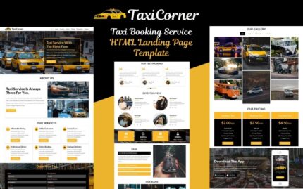 TaxiCorner - Taxi Booking Service HTML5 Landing Page Template