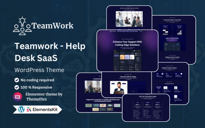 Teamwork - Help Desk SaaS WordPress Theme