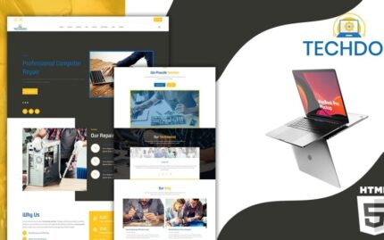 Techdoc Computer And Electronics Repair Landing Page Website Template