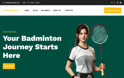 TishBadminton2 - Badminton WordPress Theme