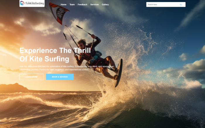 TishKitesurfingHTML - Kite Surfing HTML Template