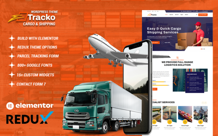 Tracko - Cargo and Shipping WordPress Theme