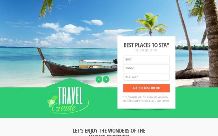 Travel Guide - Travel Agency Clean HTML Bootstrap Landing Page Template