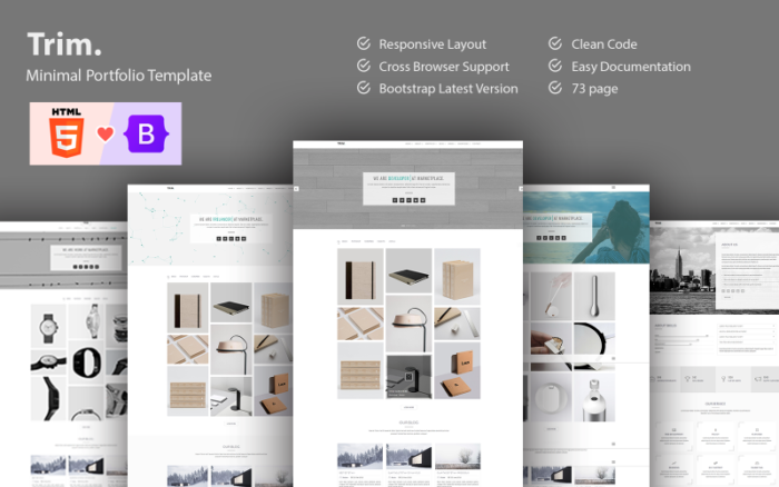 Trim Minimal Portfolio Bootstrap 5 Template