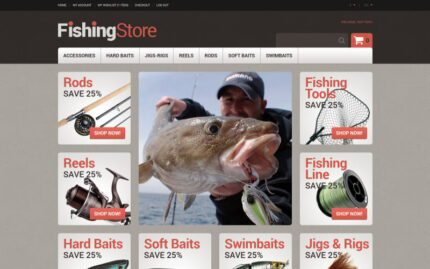 Useful Fishing Accessories Magento Theme