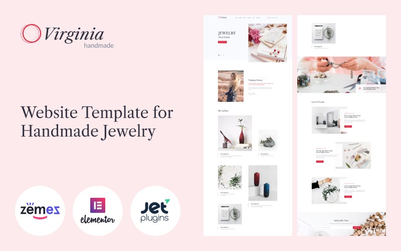 Virginia - Website Template for Handmade Jewelry with Elementor Builder WordPress Theme