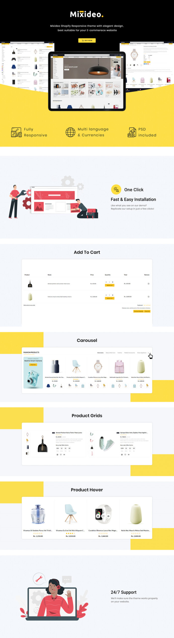 Mixideo - Multipurpose Modular Shopify Theme - Features Image 1