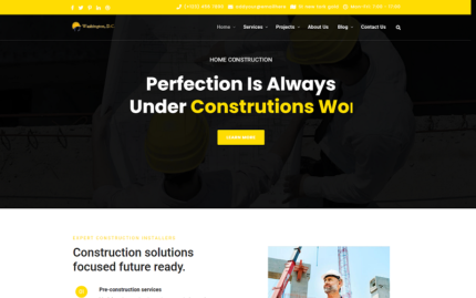 Washington Construction Building Html Template