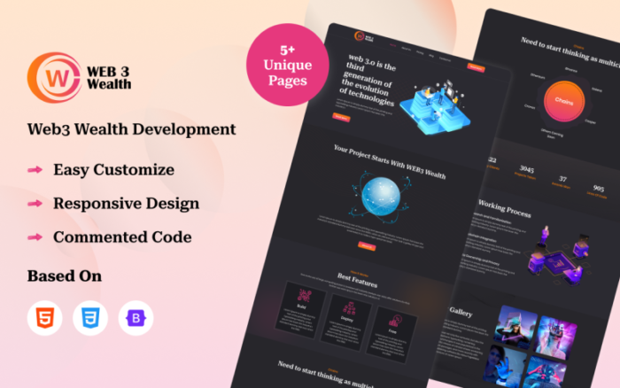 Web3 Wealth - Web3 Development Service HTML Bootstrap Wesbite Template