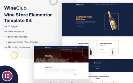 WineClub - Wine Store Elementor Template Kit