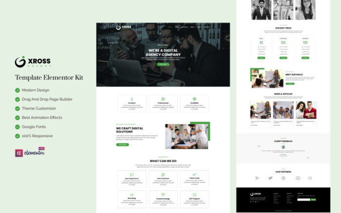 Xross Agency -  Business  Ready to Use Elementor Kit