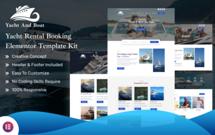 Yacht And Boat - Yatch Rental Booking Elementor Template Kit