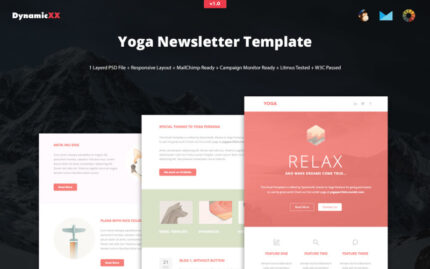 Yoga  Newsletter Template + Mailchimp + Campaign Monitor Ready