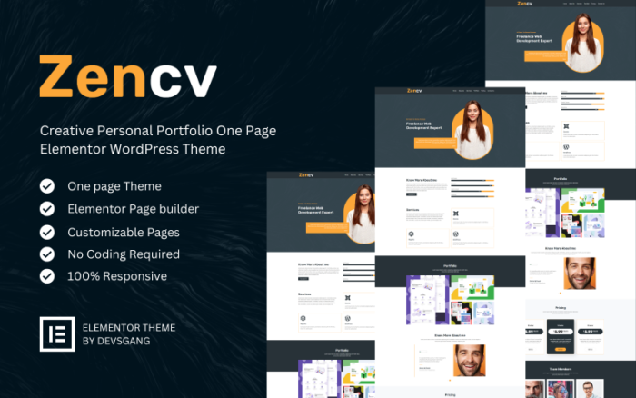 Zencv - Creative Portfolio WordPress Elementor Theme