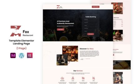 ZFox Restaurant - Food Business Ready to Use Elementor Template